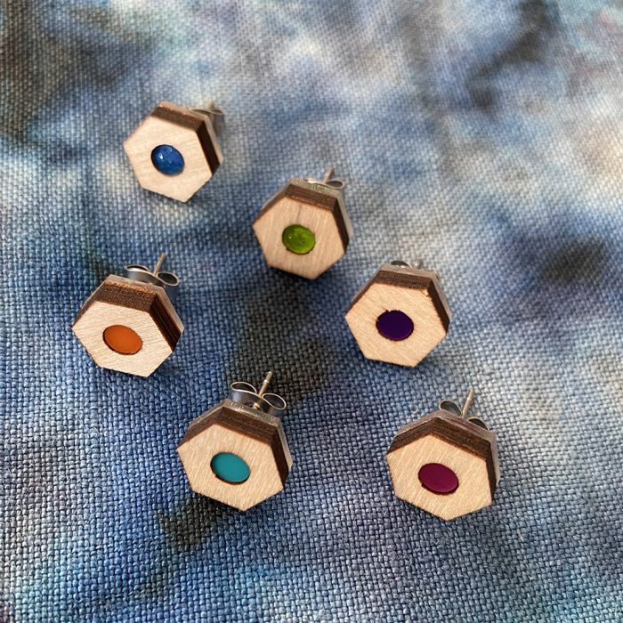 Hexagon Pencil End Stud Earring (single) - Image 1