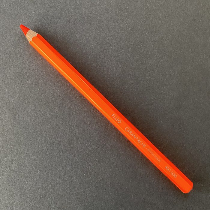 Orange Caran d'Ache Maxi Fluo Colour Pencil (030) - Image 2