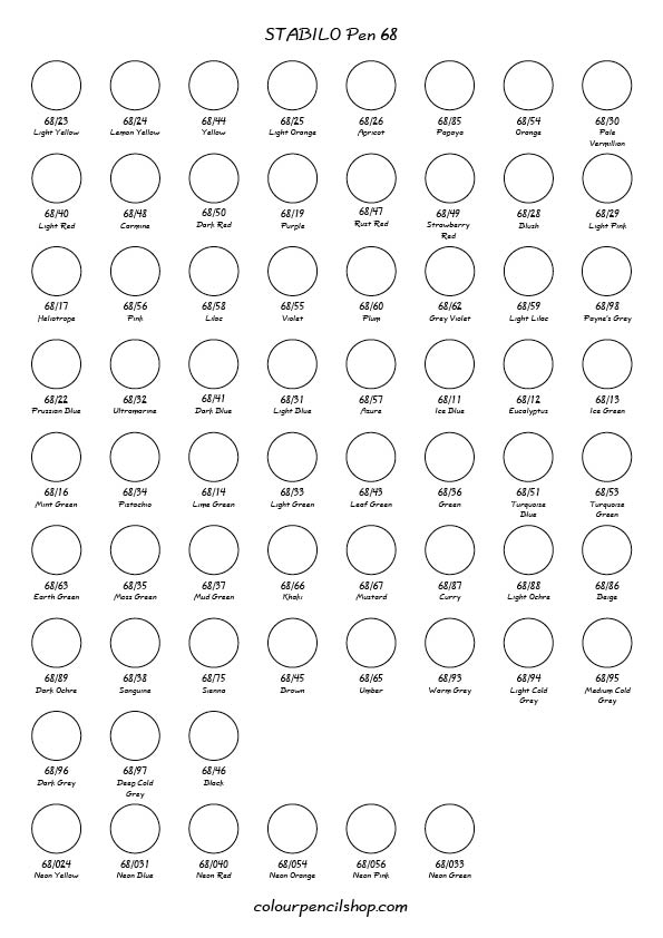 STABILO-Pen-68-Chart STABILO Pen 68 Chart - Image 1